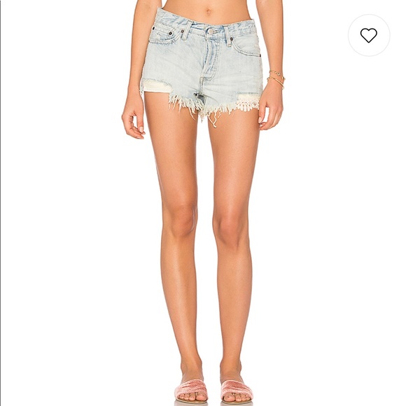 Free People Pants - Free People Frayed Denim Button Fly Shorts NWT 30